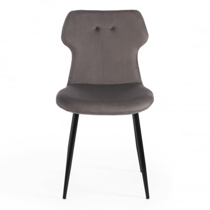 Стул ROBOCOP (mod. DC0128) вельвет/металл, 57 х 46 х 85 см , серый (HLR 24)/черный_4