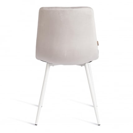 Стул CHILLY (mod. JSC-220) Велюр/металл , 44,5х52,5х88 см, Light grey (светло-серый) HLR14 / белый_3