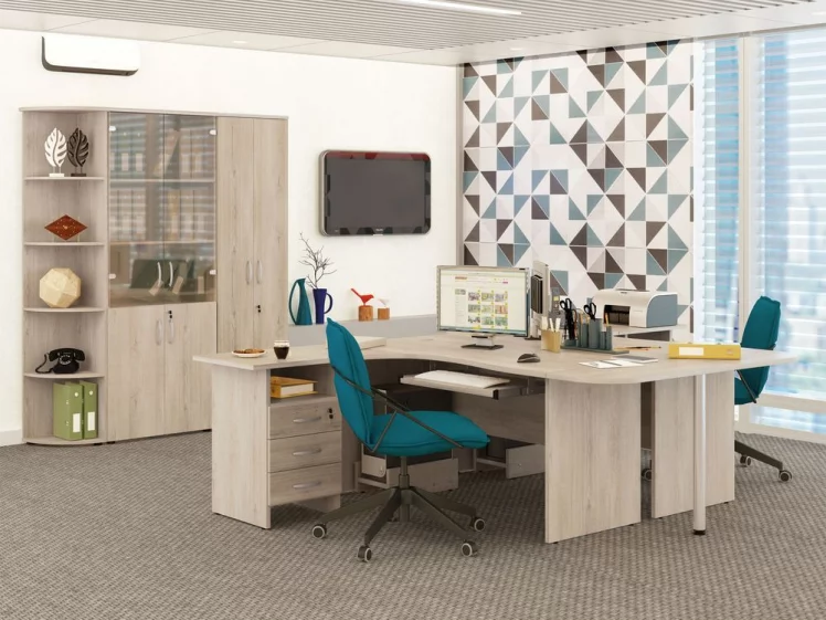 Комплект мебели для персонала Альфа 64 набор №1 Дуб Кронберг_0