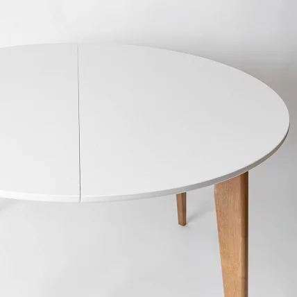 Стол обеденный Орион Plus 100x100 Морилка Орех Эмаль белая_3