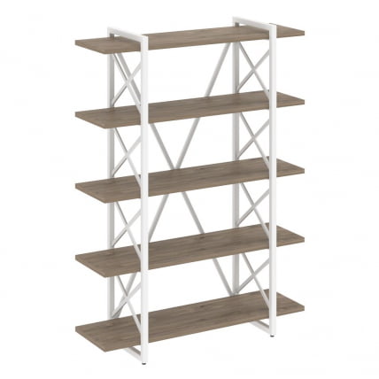 Стеллаж на регулируемых опорах - 5 полок LOFT VR.L-MST.O-5.8V Металл белый Тиквуд темный_0