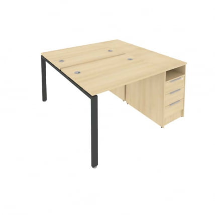 Рабочая станция с опорной тумбой Metal System Б.РС-СТП-2.1 Акация/Антрацит_0