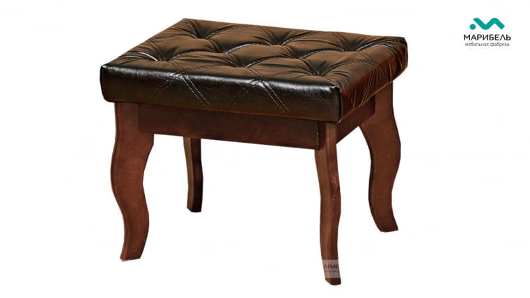 Банкетка «Болеро» 500/2 Кожа Terra 100/Орех темный массив_0