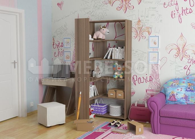 Стеллаж 1 Ясень шимо темный_3