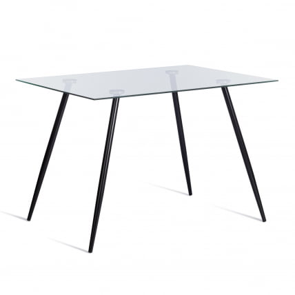 Стол SOPHIA (mod. 5003) металл/стекло (8мм), 110 х 80 х 75 см, черный / прозрачный_0