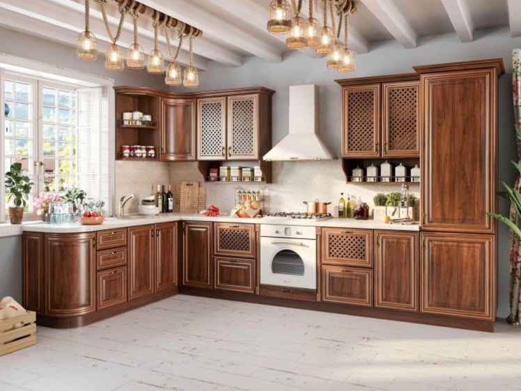 Шкаф кухонный 600 высокий с решеткой Кантри ЛД 235.596.000 Ноче Таволато_1