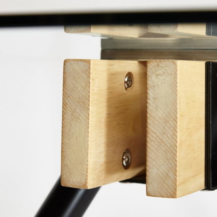 Стол FRONDO ( mod. DT1356) металл/стекло/дерево, 120*80*76 см, прозрачный/натуральный/черный_4