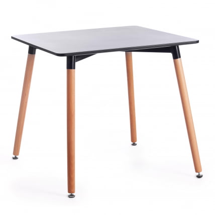 Стол JOHN (mod. T1003) МДФ/дерево, 80 х 80 х 75 см , Black (черный)/ Natural (натуральный)_0