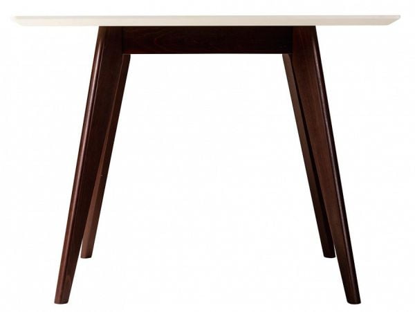 Стол Лунд 860*860 Белый Темный орех_1