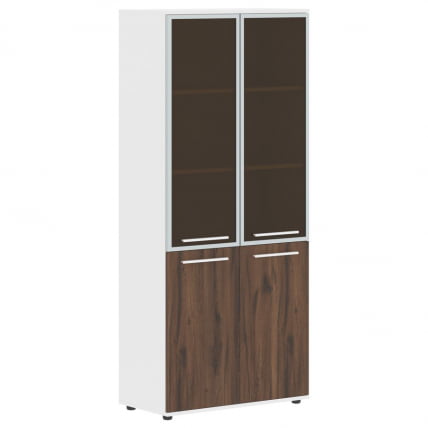 Шкаф комбинированный  с дверьми в металлической раме EDIS EHCS 85.7 Дуб Денвер темный Белый Белый_0