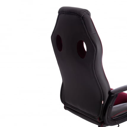 Кресло RACER кож/зам/ткань, металлик/бордо, 36/13_12