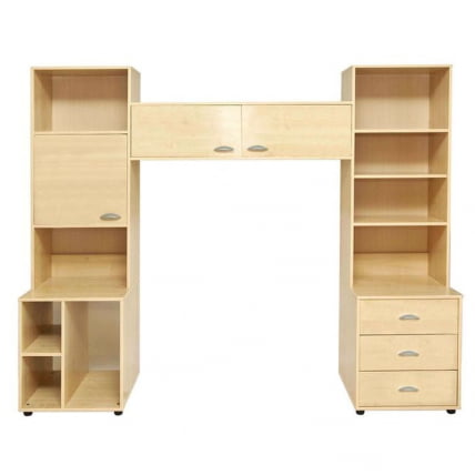 Стеллаж открытый с тумбой и ящиками Modul 4 Клен_1