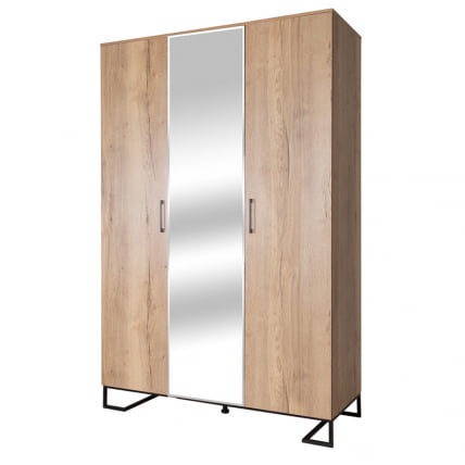 Шкаф трехстворчатый с зеркалом Loft с зеркалом Дуб Натур_3