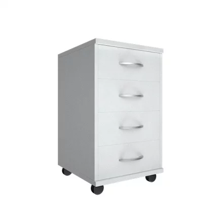 Тумба подкатная (4 ящика, с замком) Riva А.ТМ-4F Белый_0