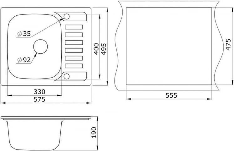 Кухонная мойка GRANULA 5801 Брют_1