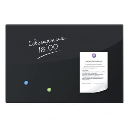 Доска магнитно-маркерная стеклянная BRAUBERG 40х60 см Черная_3