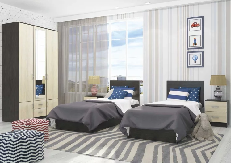 Шкаф Ронда ШК-3 трехдверный Венге/Дуб беленый_2