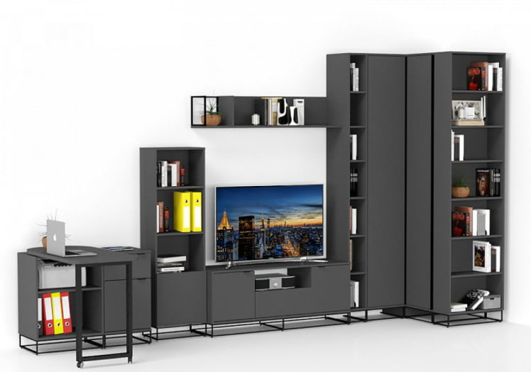 Полка навесная City большая графит_2