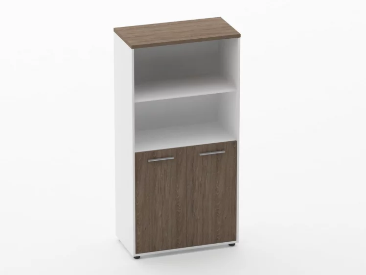 Шкаф 3 широкий 2 полки открытые, 2 полки закрытые Deka 10.16.111 Дуб Верцаска/Белый_0
