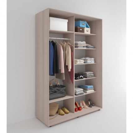 Шкаф-купе 2-х дверный Акцент-Дуэт КВ 1400х600 Ясень шимо светлый_1