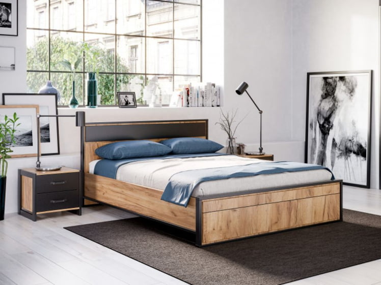 Комплект мебели для спальни Техно №01 Дуб Золотой Черный_1