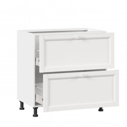 Тумба кухонная 800 с 2 ящиками ЛЮКС (4) Джулия ЛД 284.920.000.039 Белый_1