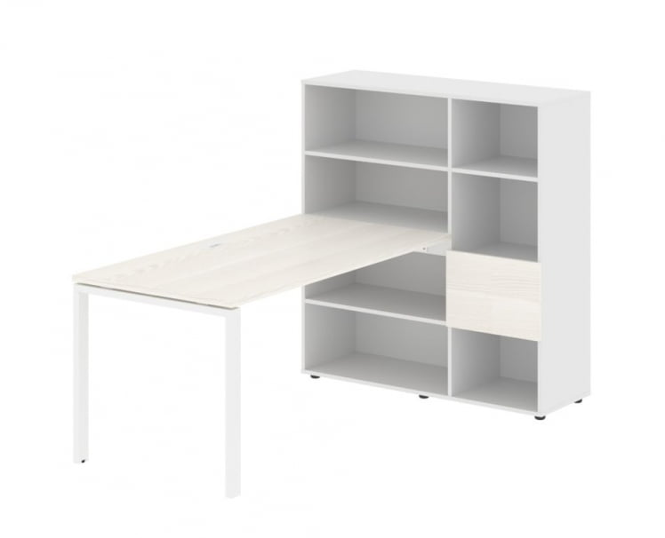 Рабочая станция EDIS EURST 1215 Ясень Траун Белый Белый_0