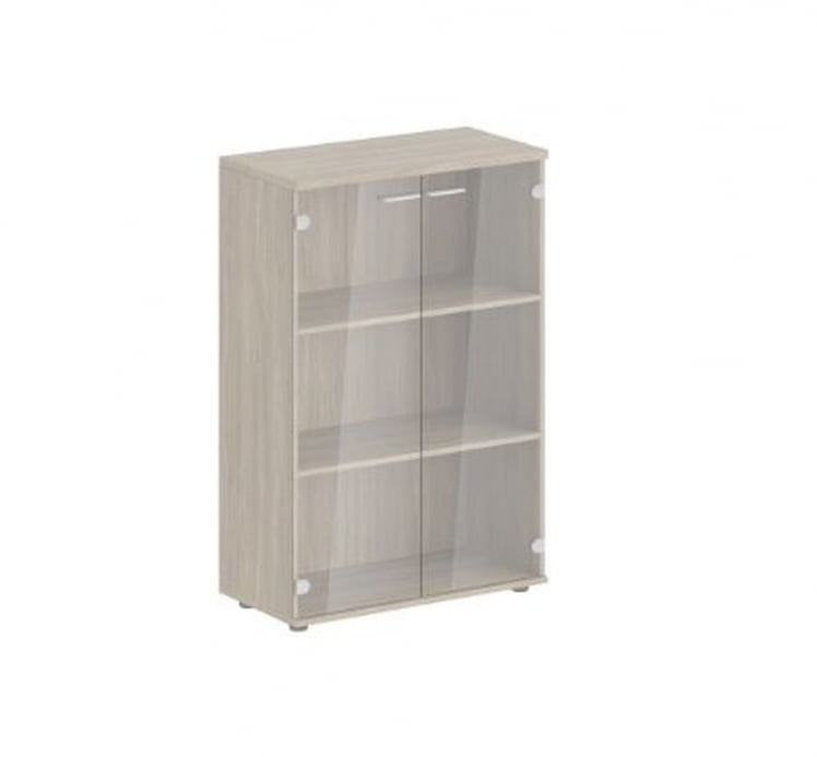 Шкаф средний двухдверный со стеклом Sigma SG.813.OD.GL Дуб темный_0