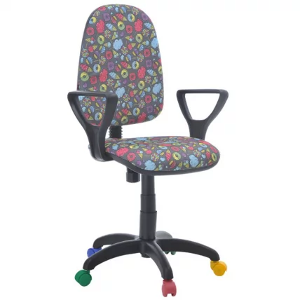 Кресло Престиж KIDS Единороги Черный пластик_0