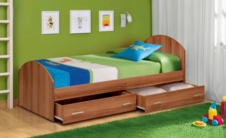 Кровать с ящиками на уголках №2 ЛДСП 700*1900 Ясень Шимо светлый_0