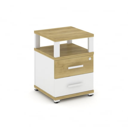 Тумба приставная с 2-мя ящиками и надставкой CONCEPT CN.TUP-002 B/W Дуб Винченцо Белый бриллиант Белый_0