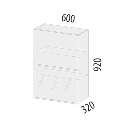 Шкаф-витрина кухонный (лев/прав) Бостон 104.15_4