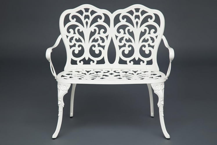 Скамья Secret De Maison Symphonie алюминиевый сплав, 95х56х92см, butter white_1