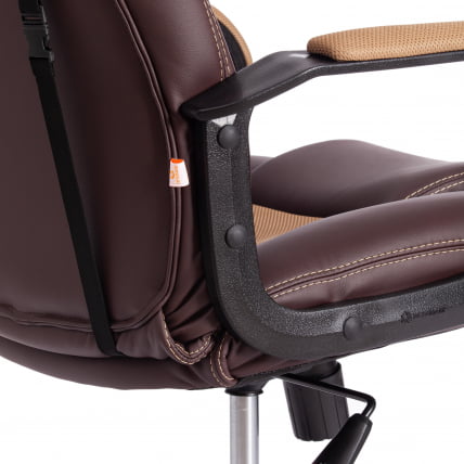 Кресло DRIVER (22) кож/зам/ткань, коричневый/бронза, 36-36/TW-21_12