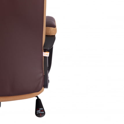 Кресло TRENDY (22) кож/зам/ткань, коричневый/бронзовый, 36-36/21_11