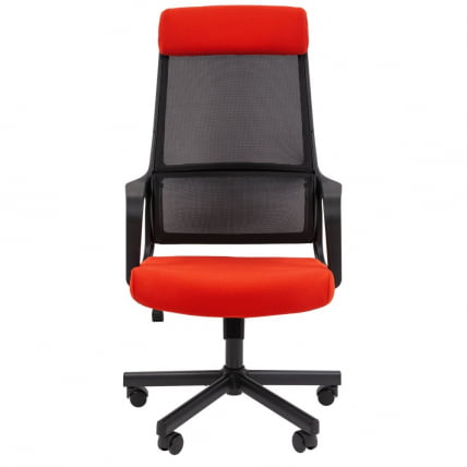 Кресло руководителя Chairman 590 ткань/сетка Красный_2