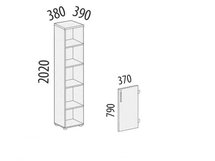 Стеллаж закрытый Альфа 61 136 Ольха_1