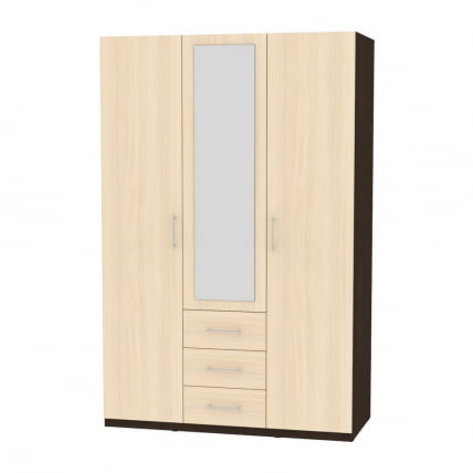 Шкаф распашный R-198х135х60-3-M(Венге-ДМ)_0