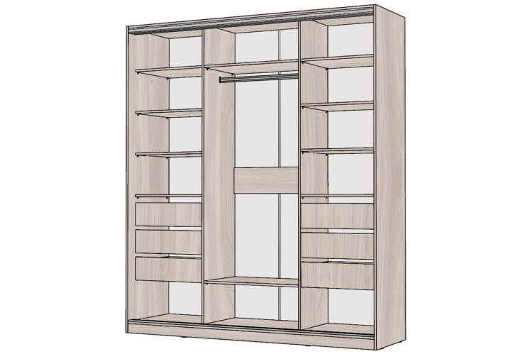Шкаф-купе 3-х дверный Виктория 2000х584х2300, Ясень шимо светлый 20ДЛЗЛДЛЗЛДЛЗЛ-ЯЯПП-Яшс 310-3355_1