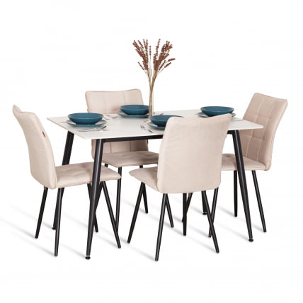 Стул обеденный Bari LT, велюр, бежевый/черный, 7, 41х55х89 см_9