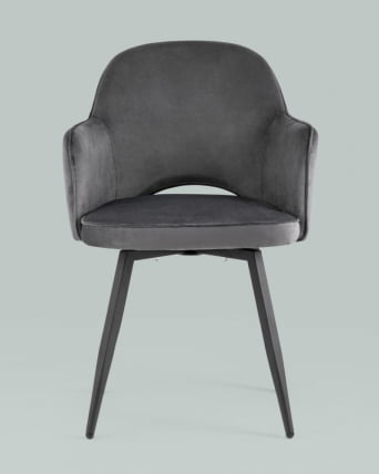 Стул Венера вращающийся велюр Серый_2