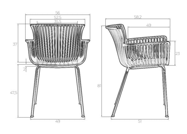 Стул обеденный ДОБРИН РОСС (темно-серый (ГР-04) без подушки) 4 шт / DOBRIN ROSS (GR-04)_11