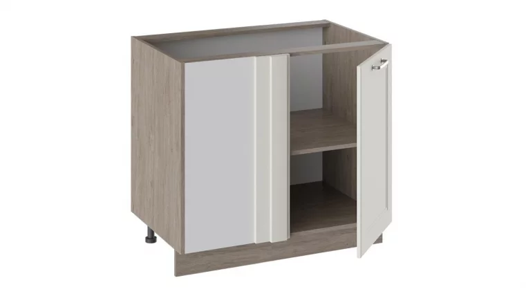 Шкаф напольный с планками для формирования угла Одри Н_72-90_1ДРпУ Дуб Сонома трюфель/Бежевый шелк_1