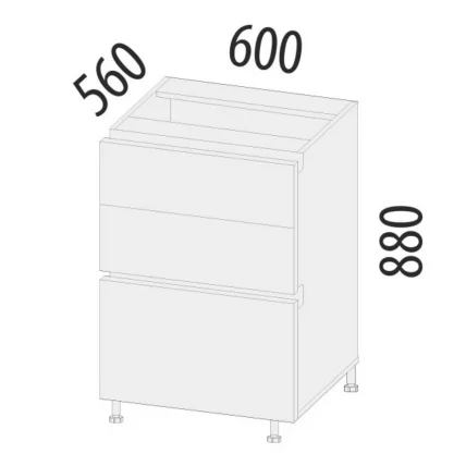 Напольный шкаф (3 ящика с системой плавного закрывания) Дакота 103.91_4