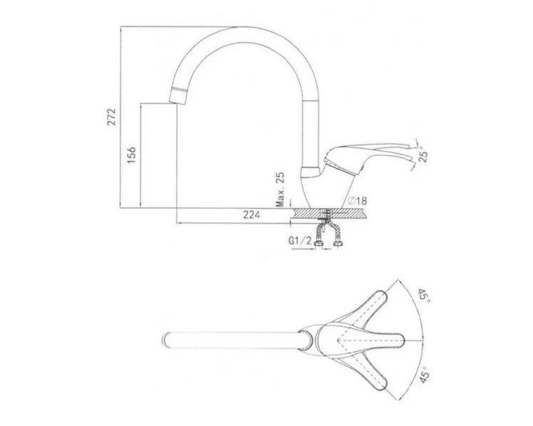 Кухонный смеситель GRANULA 1024 Базальт_1