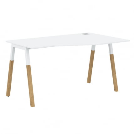 Стол эргономичный правый Forta FCT 1367 R Белый премиум Дуб Гамильтон_0