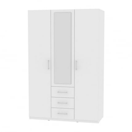 Шкаф распашный R-198х135х60-3-M(Белый)_0