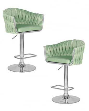 Стул барный DOBRIN MARCEL (пудрово-мятный велюр (MJ9-87)) 2 шт_0
