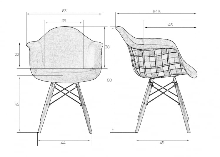 Стул обеденный DOBRIN DAW ROSS 012 Черная ткань_9