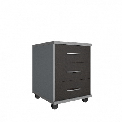 Тумба подкатная (3 ящика, с замком) Riva А.ТМ-3 Венге/Металлик_0